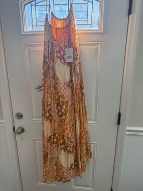 Spell Floral Patchwork Maxi Dress in Peach and Cream